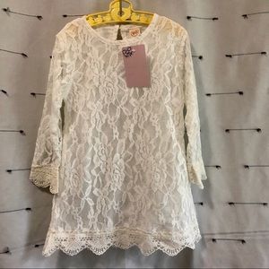 Lace ivory special occasion tunic or dress size 90 (12-18 months)